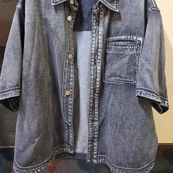 [BUNJANG] Solid Homme 24SS Denim Short Sleeve Shirt / 새상품급 24ss 솔리드옴므 데님반팔