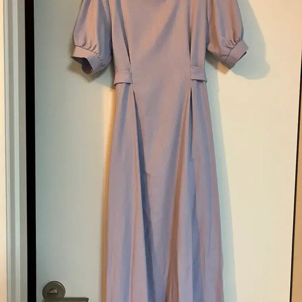 [BUNJANG] Linen Long Dress Sky Blue / 린넨롱원피스 소라색