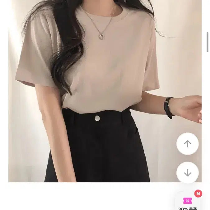 [BUNJANG] Avery Linen Plain Short-Sleeve T-Shirt / 새상품) 에이블리 린넨무지반팔티
