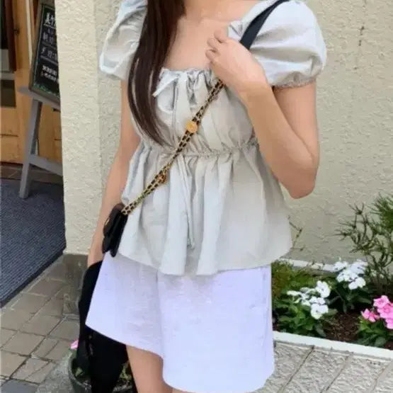 [BUNJANG] Lazy Studio Ellie Blouse Mint New / 레이지샵 엘리 블라우스 민트 새상품
