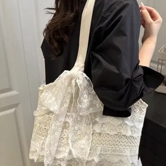 [BUNJANG] Lace Shoulder Bag / 여리여리 레이스 숄더백 가방 발레코어