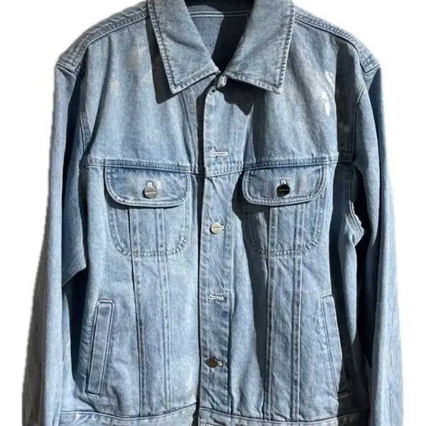 [BUNJANG] Wooyoungmi 24SS Blue Silver Film Denim Jacket / 우영미 24ss 블루실버필름데님 자켓