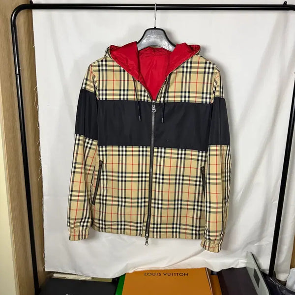 [BUNJANG] Burberry Reversible Vintage Check Hooded Jacket M / { 오버핏 M / 단종 } 버버리 리버서블 빈티지 체크 바람막이 후드자켓