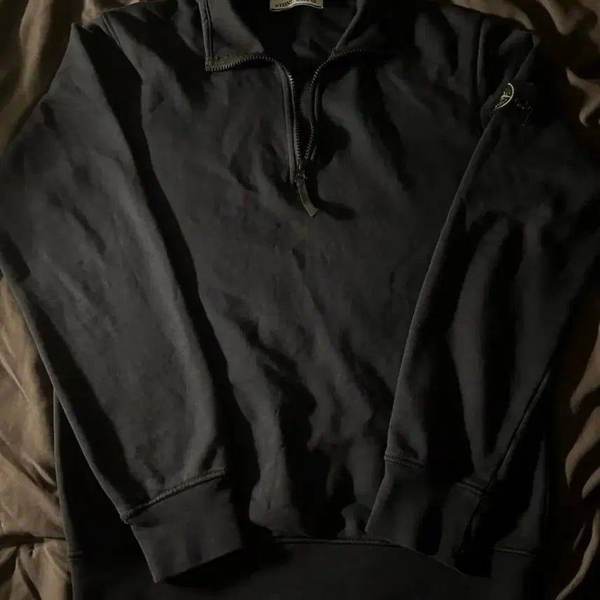 [BUNJANG] Stone Island Half-Zip Sweatshirt - Dark Grey (Size S) / 스톤아일랜드 반집업 맨투맨 S