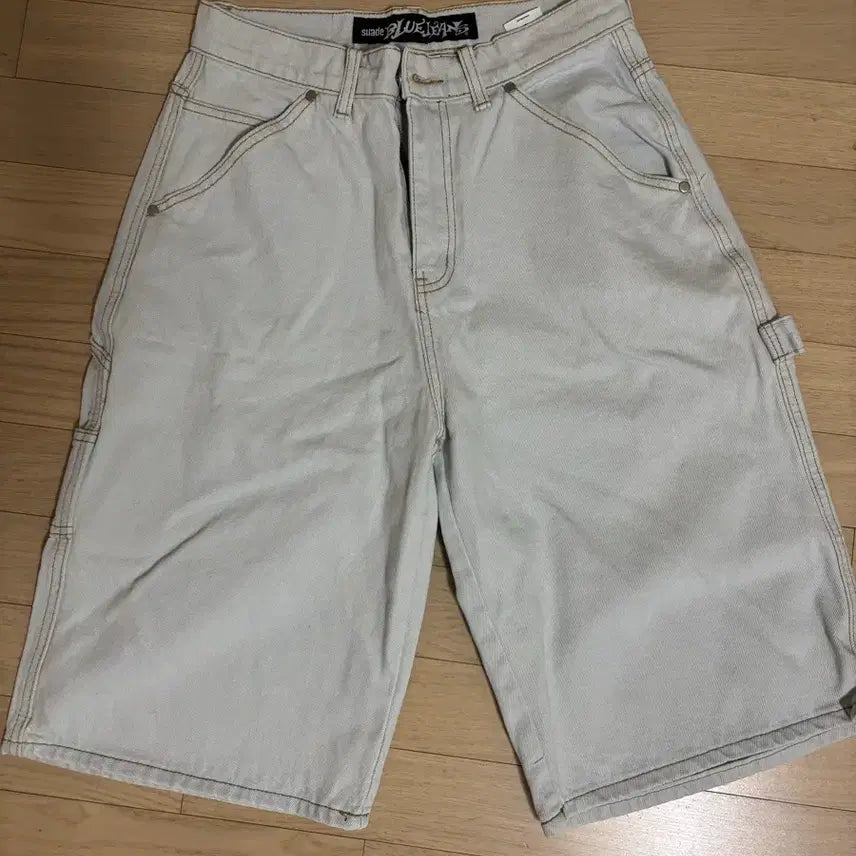 [BUNJANG] Suede Carpenter Denim Pants / 스웨이드 카펜터 데님