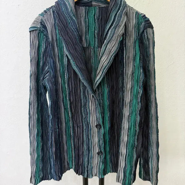[BUNJANG] Issey Miyake Pleats Stripe Jacket Size 3 / 매장판정품) 이세이미야케 플리츠 스트라이프 자켓 3