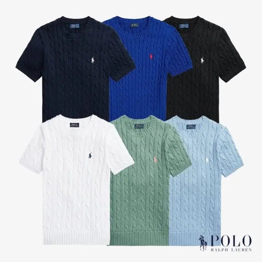 [BUNJANG] Polo Ralph Lauren Women's Short Sleeve Cable Knit Sweater / 폴로 랄프로렌 여성 케이블 반팔 니트