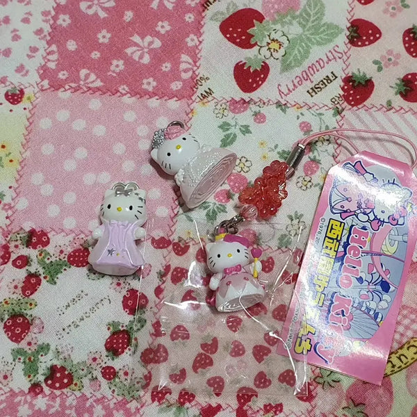 [BUNJANG] Classic Kitty Strap Bundle Set (Seibu Amusement Park Dress Princess) / 고전 키티 스트랩 3개 일괄 (세이부엔 유원지 드레스 공주)