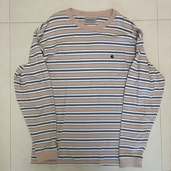 [BUNJANG] Carhartt Striped Long Sleeve Shirt / 칼하트 스트라이프 롱슬리브