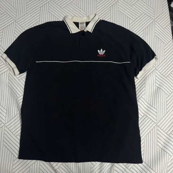[BUNJANG] Adidas Vintage Short Sleeve Polo Shirt L / 아디다스 빈티지 반팔카라티 L 구제 올드 수입 폴로티 반팔티 셔츠