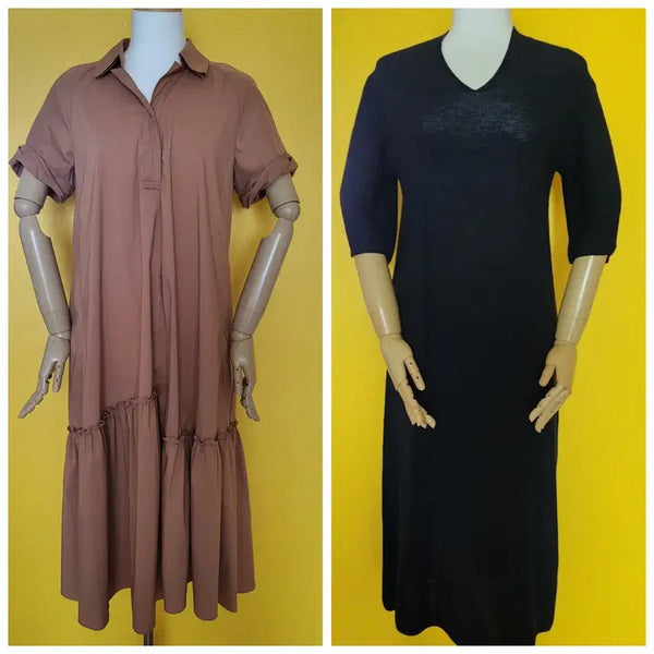 [BUNJANG] Compagna Ruffled Long Dress & Shalian Italy Knit Long Dress / 꼼빠니아 프릴롱원피스, 샬리안 이태리 니트 롱원피스