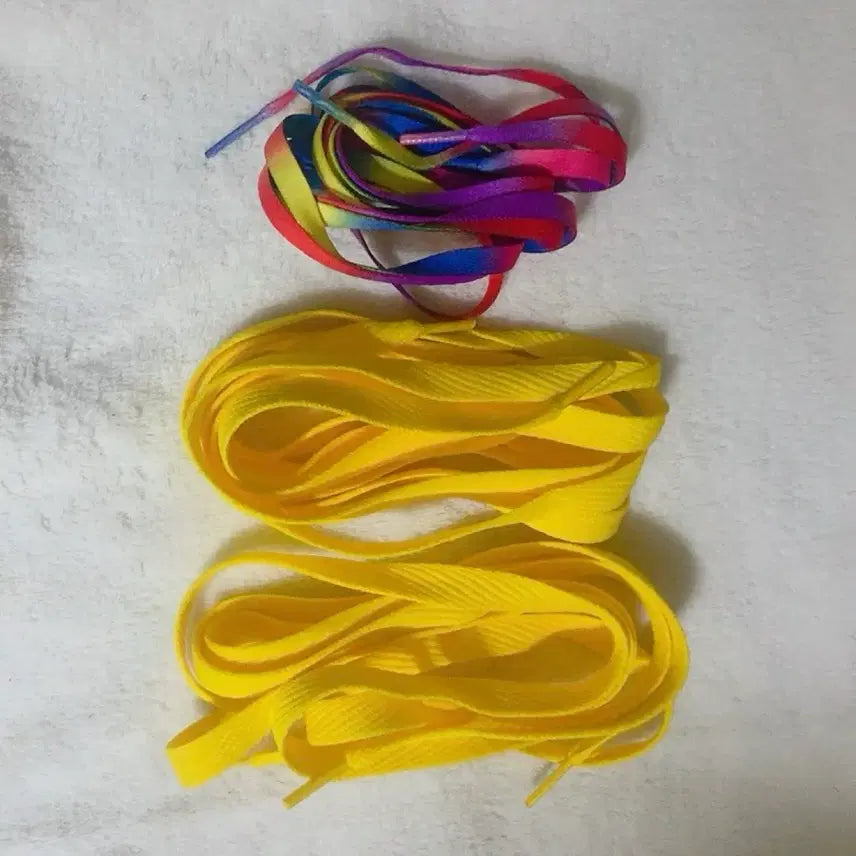 [BUNJANG] Shoelaces (Yellow/Rainbow) / 신발끈 2가지 색상 (노랑/무지개)