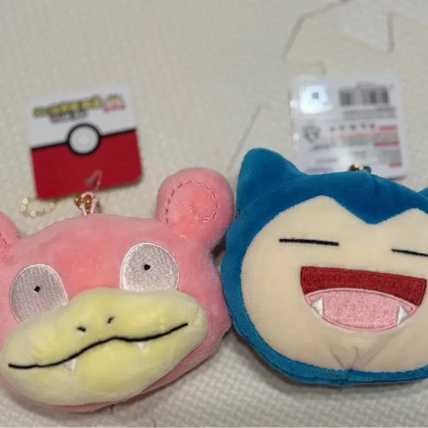 [BUNJANG] Pokemon Official Slowpoke Snorlax Face Plush Pouch Keychain / 포켓몬스터 정품/ 야돈 잠맘보 페이스 봉제 파우치키링