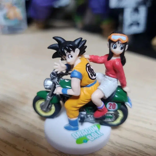 [BUNJANG] Dragon Ball Son Goku & Chichi Motorcycle Figure / 드래곤볼 피규어(정품)미니 초레어 손오공 치치 오토바이
