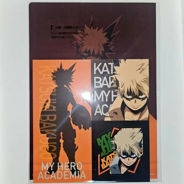 [BUNJANG] My Hero Academia Katsuki Bakugo Ichiban Kuji J Prize Clear File & Sticker Set / [나히아] (바쿠고) 쿠지 J상 클리어파일 & 스티커세트