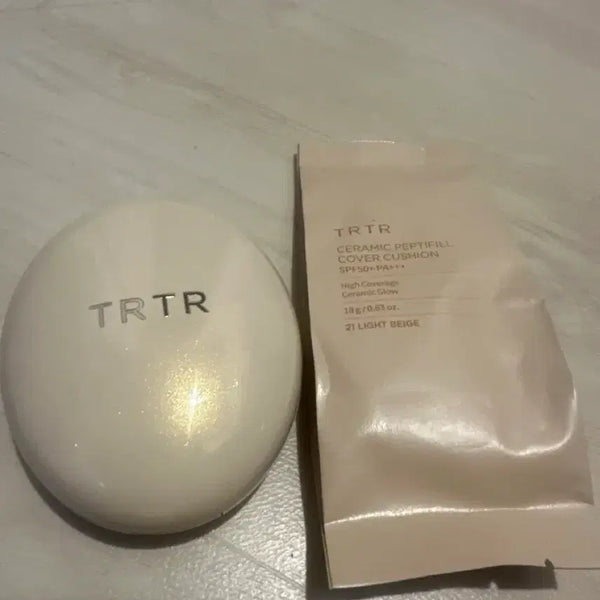 [BUNJANG] TRTR Ceramic Pephtal Cover Cushion SPF50+ PA++++ 21 Light Beige / TRTR 세라믹 펩타필 커버 쿠션 21 라이트 베이지
