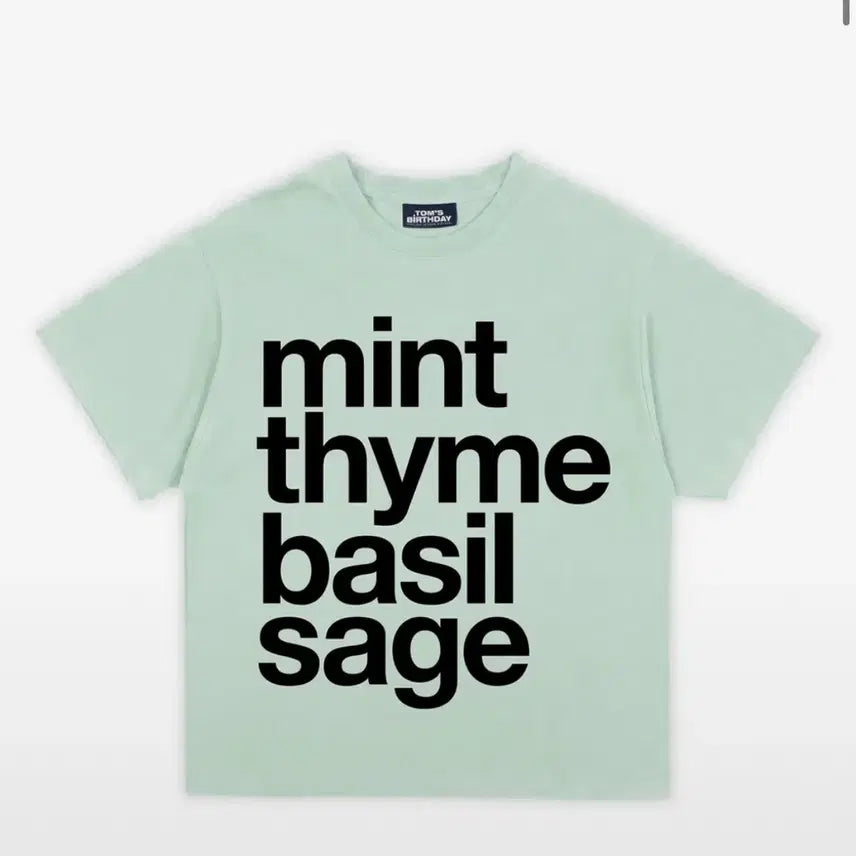 [BUNJANG] Thom's Universe Recipe Logo Half T-Shirt Mint / (택 0)톰스벌스데이 레시피 로고 하프 티셔츠 민트