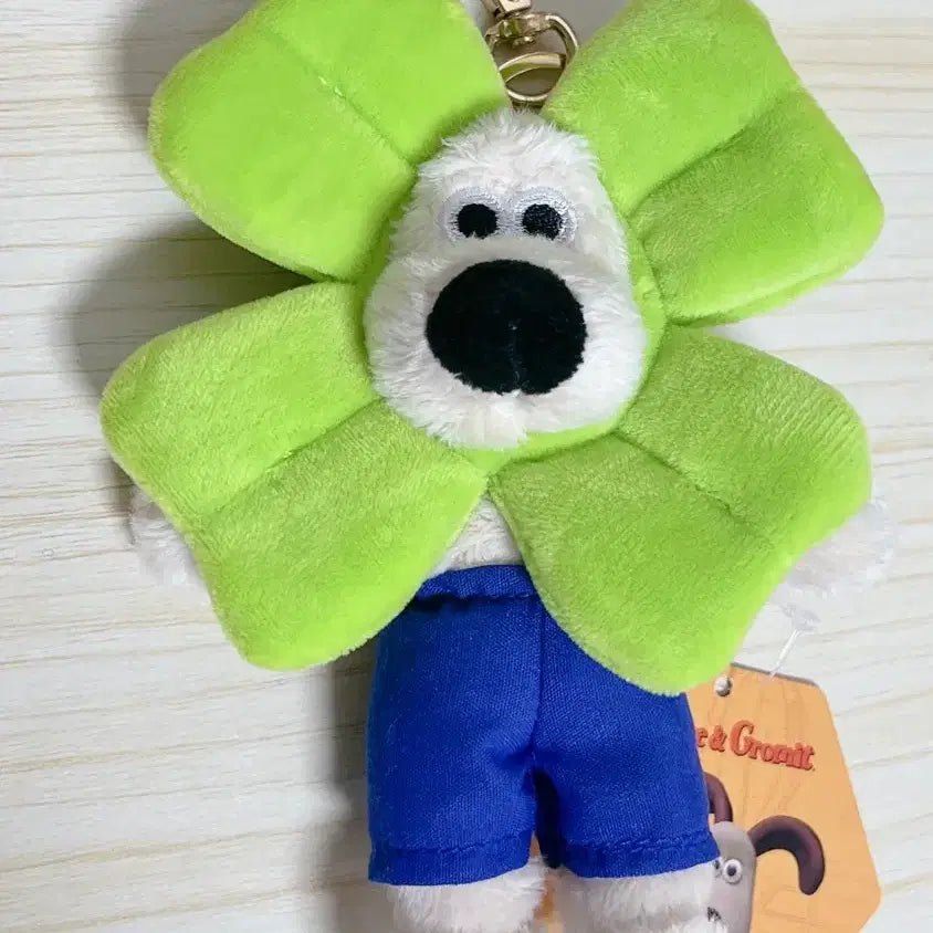 [BUNJANG] Gromit Four-Leaf Clover Doll Keyring / 투썸 그로밋 네잎클로버 인형 키링 미사용