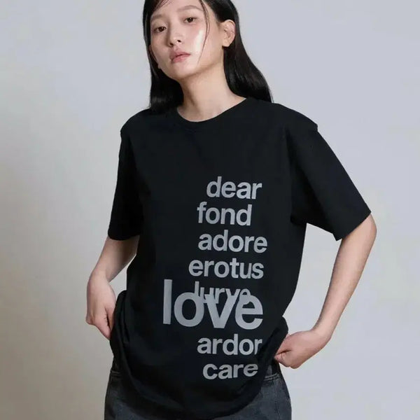 [BUNJANG] OFFISH Oversized Lettering T-Shirt Black / 오피쉬 오버핏 레터링 반팔 티셔츠, 블랙