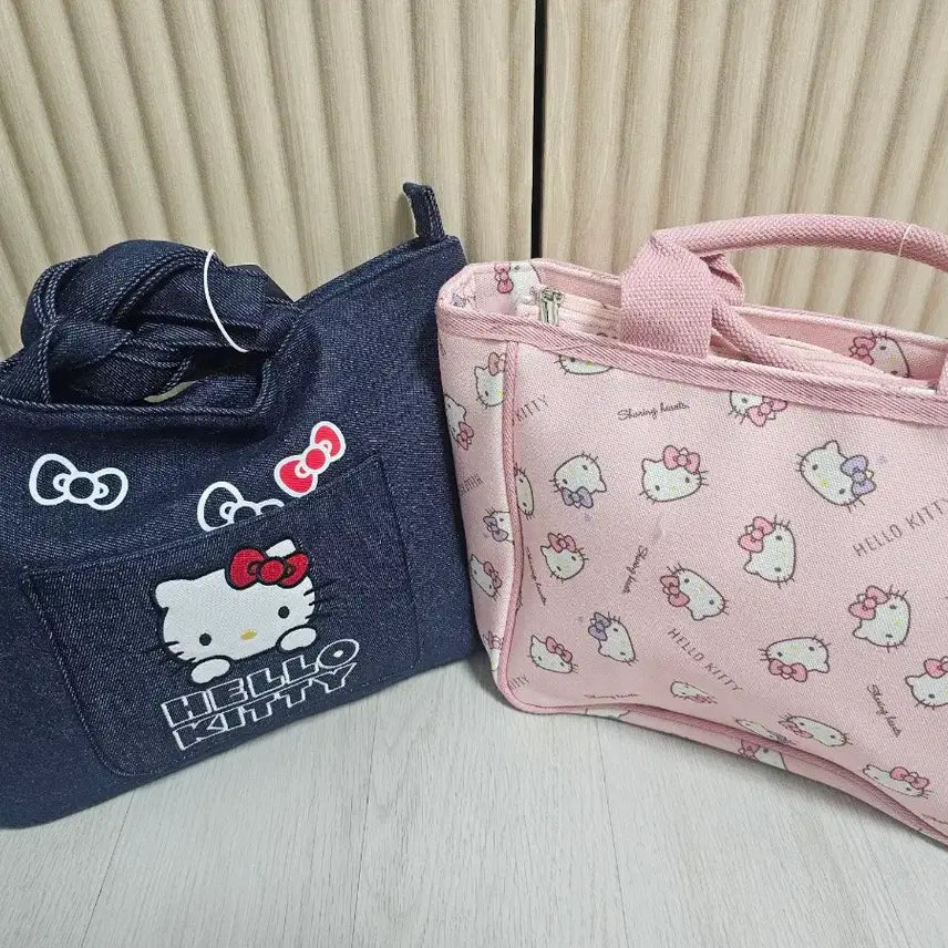 [BUNJANG] Hello Kitty Denim Shoulder Bag & Pink Tote Bag / 헬로키티 데님백 & 핑크 토트백 미사용 새상품 개별판매