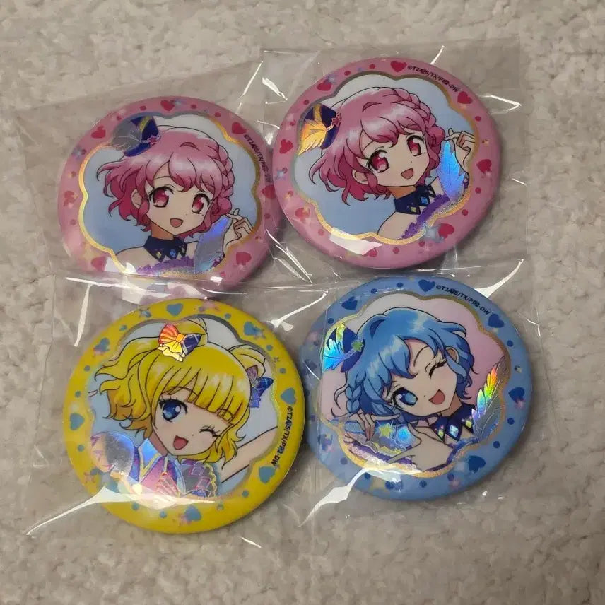 [BUNJANG] PriPara Collaboration Cafe Pop-up Store Can Badges (Set of 4) / 프리파라 콜라보카페 팝업스토어 캔뱃지