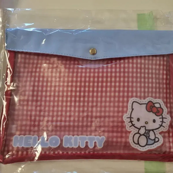 [BUNJANG] Hello Kitty Red Check Travel Pouch / 헬로키티 체크 여행 파우치
