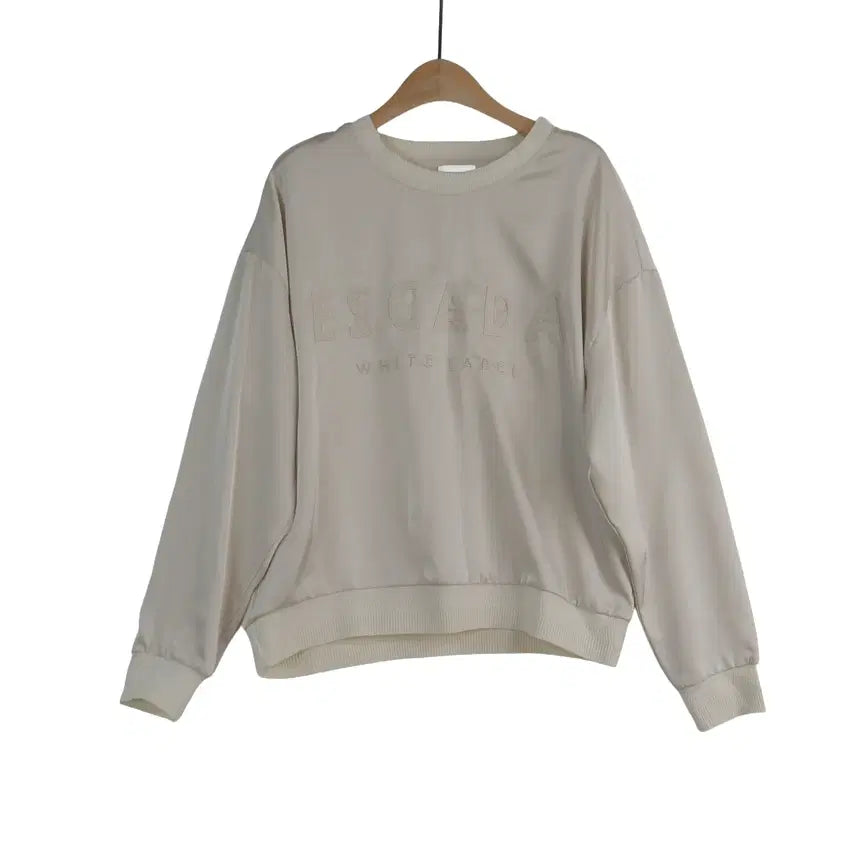[BUNJANG] ESCADA White Label Lettering Blouse - Ivory, Size M / ESCADA WHITE LABEL 레터링 블라우스 M 아이보리 맨투맨