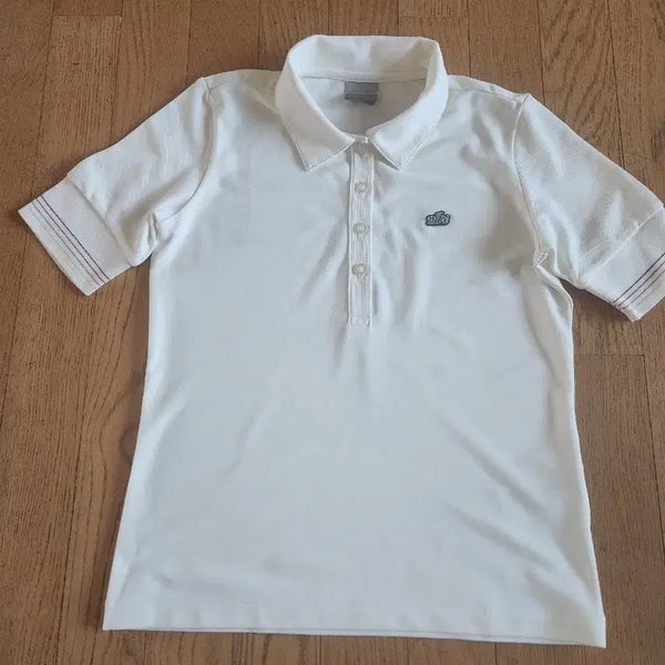 [BUNJANG] Nike Women's White Logo Collar T-Shirt Size S / 나이키 카라티