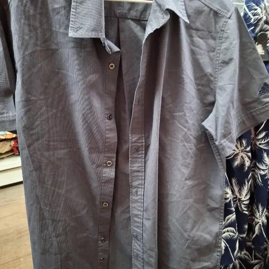 [BUNJANG] Adidas Men's Short Sleeve Shirt Grey Size 105 / 아디다스 남성 반팔 셔츠 그레이105