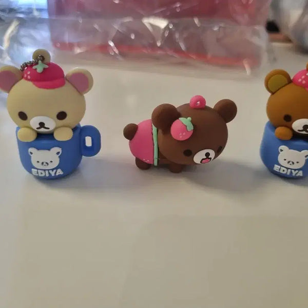 [BUNJANG] Rilakkuma Ediya Collaboration Magnet Keychain Set / 리락쿠마 이디야 키링마그넷
