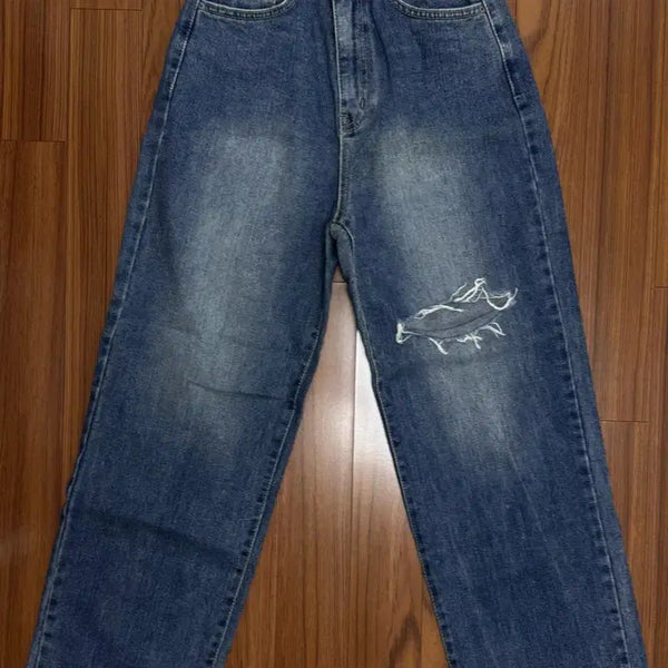 [BUNJANG] Ovie Distressed Denim Pants / 오비에 찢청 데님팬츠(s)