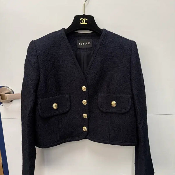 [BUNJANG] Mine Gold Button Cropped Jacket / 마인 금장버튼 크롭자켓(55)