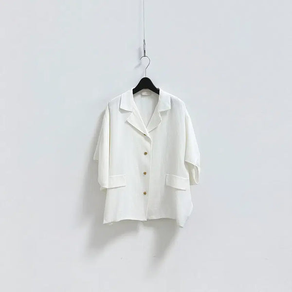 [BUNJANG] LEBEIGE Linen Blended Relaxed Fit Short Sleeve Jacket / 르베이지 린넨 블렌디드 루즈핏 반팔 자켓