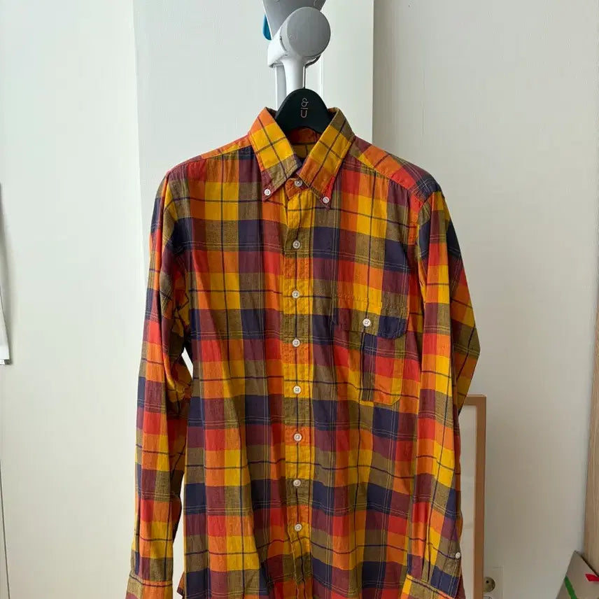 [BUNJANG] Drakes Madras Check Linen Shirt / 드레익스 / 마드라스 체크 린넨셔츠