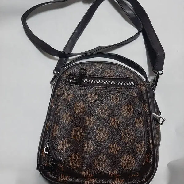 [BUNJANG] Monogram Pattern Mini Crossbody Bag / 모노그램 패턴/ 브라운/ 미니 크로스백