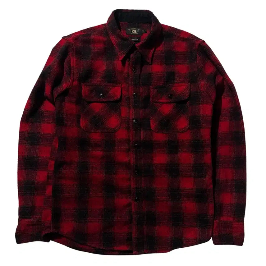 [BUNJANG] RRL Ralph Lauren Buffalo Check Flannel Work Shirt (M) / [M] RRL 더블알엘 랄프로렌 버팔로 체크 플란넬 워크 셔츠
