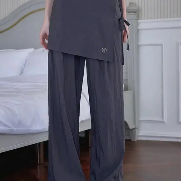 [BUNJANG] Rosefants Wrap Layered Pants Charcoal OS / [새상품] 로제프란츠 랩 레이어드 팬츠