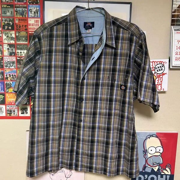 [BUNJANG] Dickies Check Short Sleeve Shirt Men's / 디키즈 체크 반팔 셔츠 남성용
