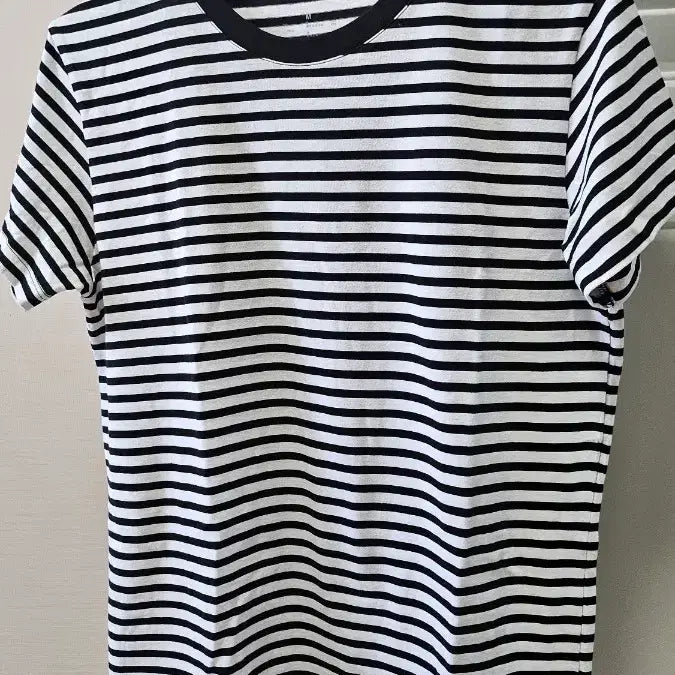 [BUNJANG] Muji Striped Short Sleeve T-Shirt Black / 스트라이프 반팔 티셔츠 블랙