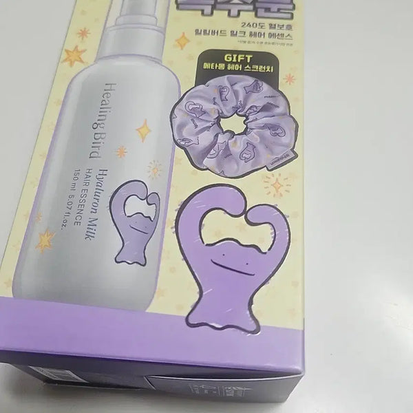 [BUNJANG] Healing Bird Milk Hair Essence + Ditto Scrunchie Set / 올리브영 힐링버드 밀크 헤어 에센스 + 메타몽 스크런치 포켓몬