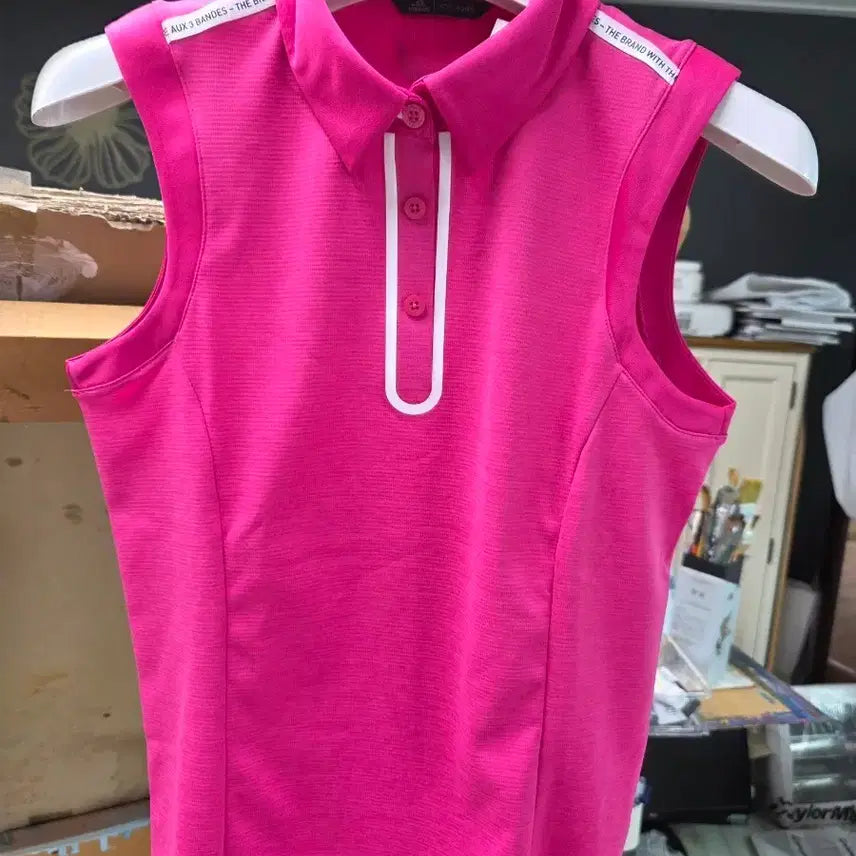 [BUNJANG] Adidas Golf Women's Sleeveless Polo Shirt Pink XS / 아디다스 골프 민소매 카라티 핑크