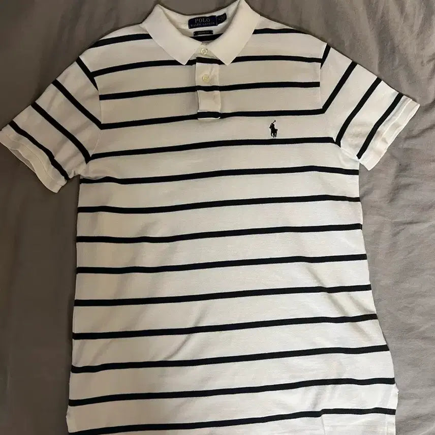 [BUNJANG] Polo Ralph Lauren Striped Custom Fit T-Shirt M / 폴로 랄프로렌 단가라 줄무늬 카라티 커스텀핏 M