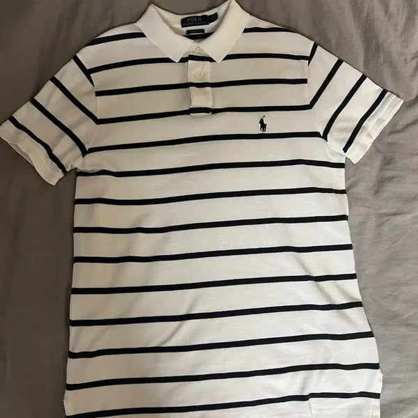 [BUNJANG] Polo Ralph Lauren Striped Custom Fit T-Shirt M / 폴로 랄프로렌 단가라 줄무늬 카라티 커스텀핏 M