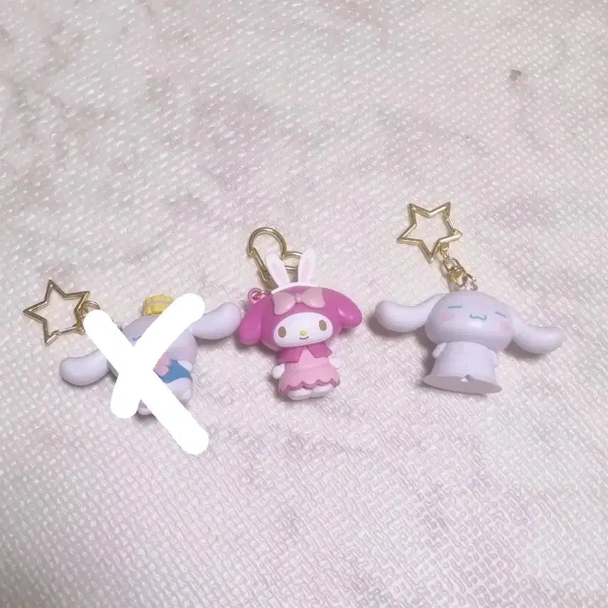 [BUNJANG] Sanrio Cinnamoroll & My Melody Shining Charm Set / 정품!! 산리오 시나모롤, 마이멜로디 샤이닝 키링