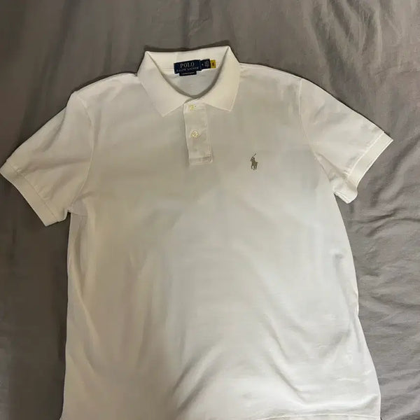[BUNJANG] Polo Ralph Lauren White Custom Slim Fit T-Shirt M / 폴로 랄프로렌 화이트 카라티 커스텀슬림핏 M