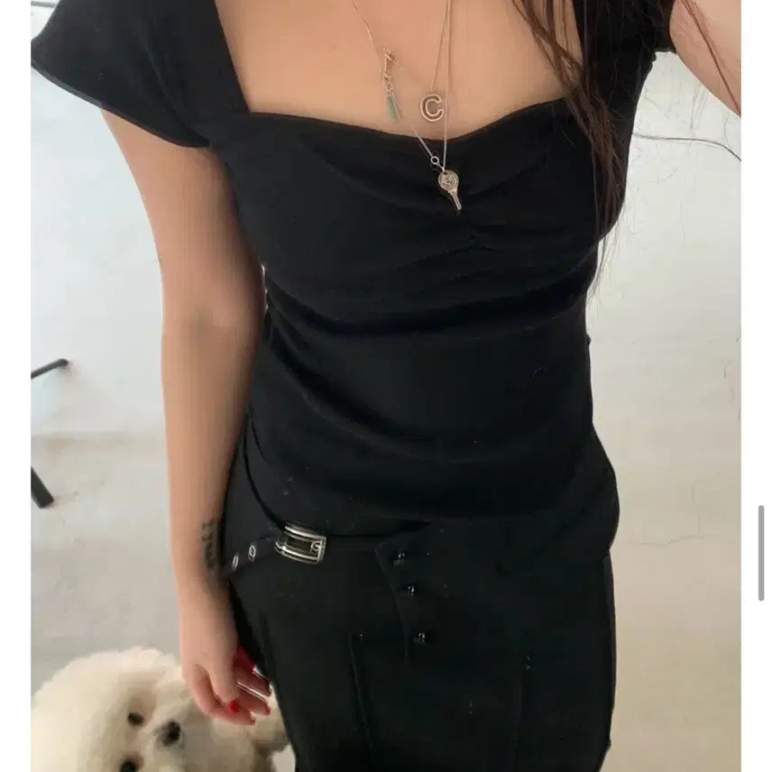 [BUNJANG] Maybe Baby Punching Cap Sleeve T-Shirt / 피핀샵 메이비베이비 펀칭 캡소매 반팔