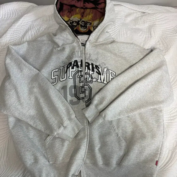 [BUNJANG] Supreme x Maison Margiela Zip-Up Hoodie Sweatshirt Ash Grey / [XL] 슈프림 x 마르지엘라 집업 후드 스웨트셔츠 애쉬 그레이