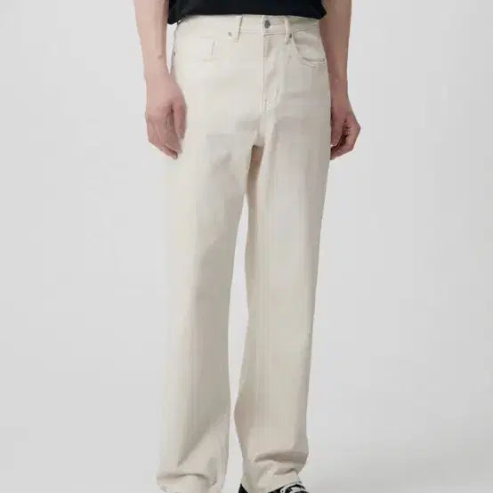 [BUNJANG] Musinsa Standard Loose Straight Denim Pants Cream 33 / 무신사 스탠다드 루즈 스트레이트 데님 팬츠 [크림] 33 사이즈