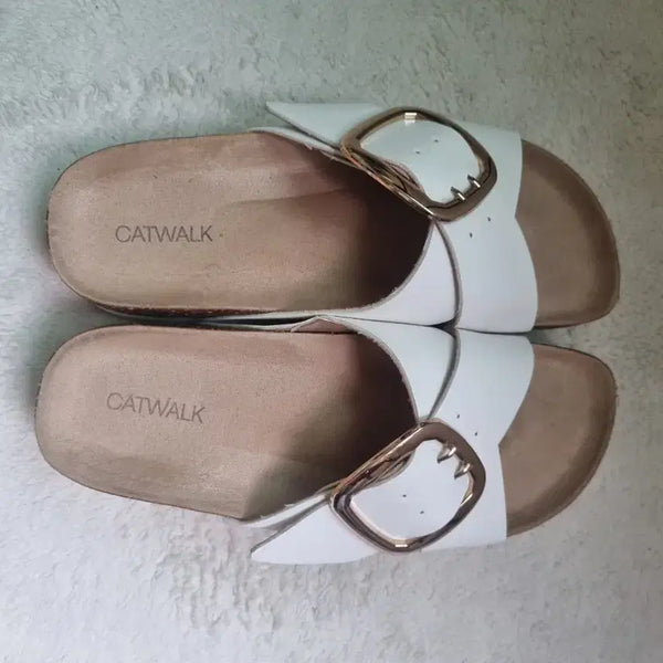 [BUNJANG] Catwalk White Platform Buckle Sandals / 캣워크 화이트 버클 샌들 250