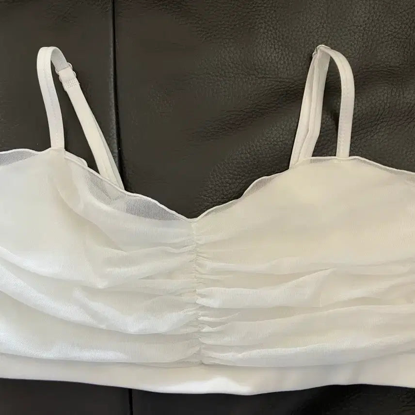 [BUNJANG] Porral Polarwear Merrybell Shirring Top L White / 포럴폴웨어 메리벨 셔링탑 L 화이트